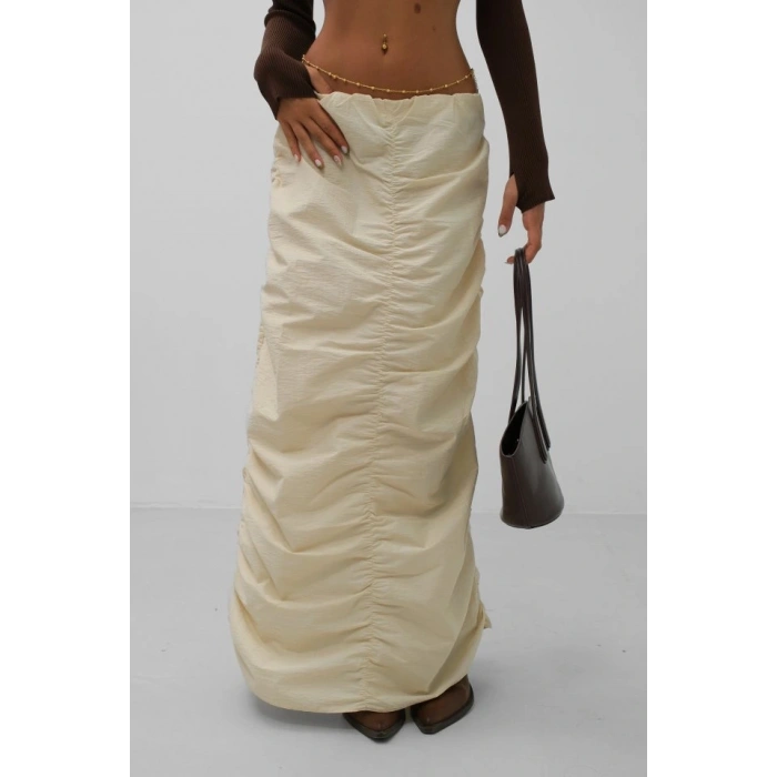 Büzgü Detay Maxi Etek