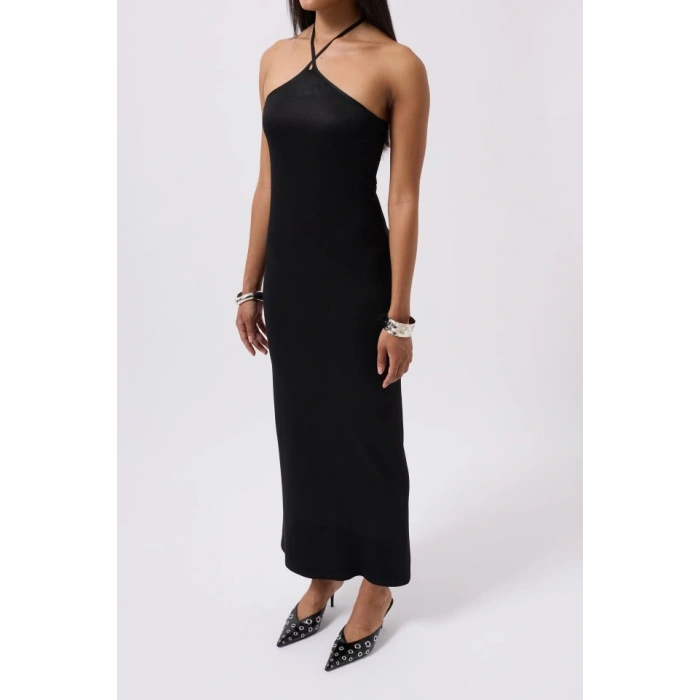 Çapraz Askılı Maxi Elbise