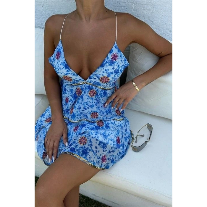 Cheryl Gold Pul Detaylı Elbise 2475-08