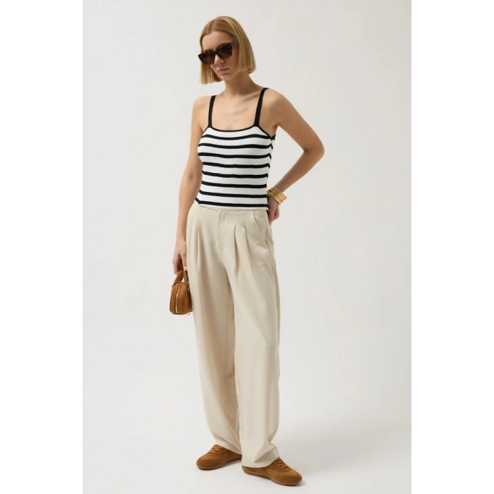 Çizgili Askılı Bluz