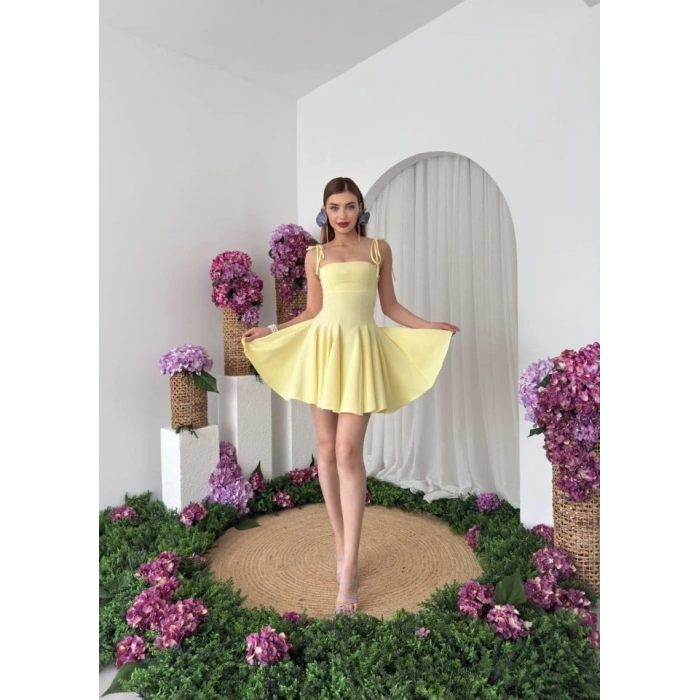 Clara Askılı Mini Elbise