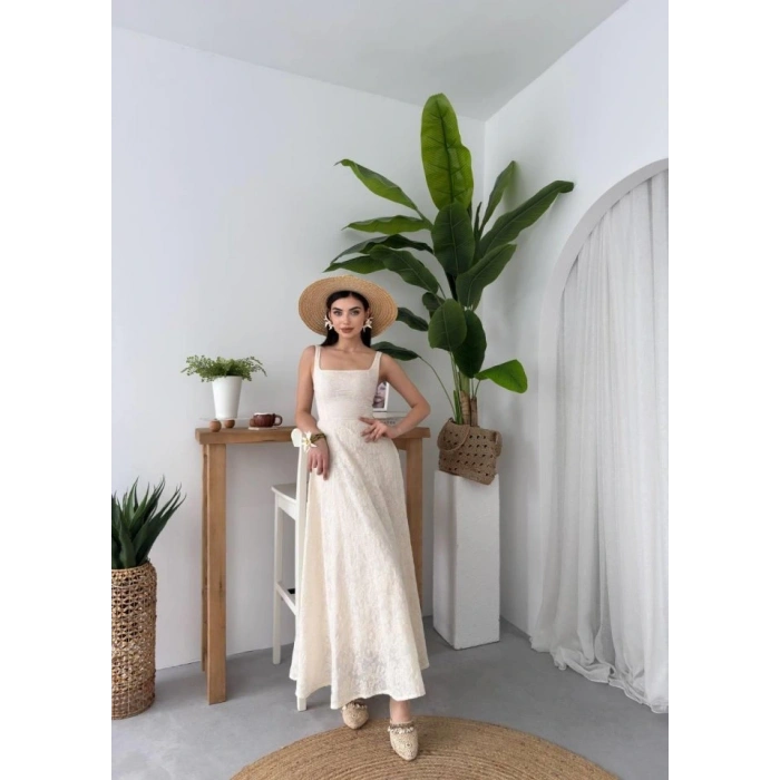 Cuper Çiçek Detaylı Elbise