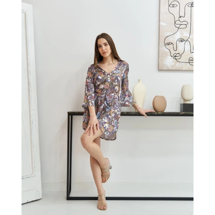 Desenli Desenli Gömlek Elbise