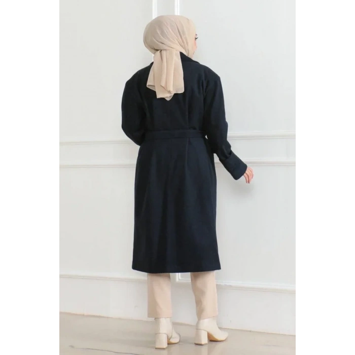 Düğmeli İçi Astarlı Kaşmir Kaşe Kaban - Laci