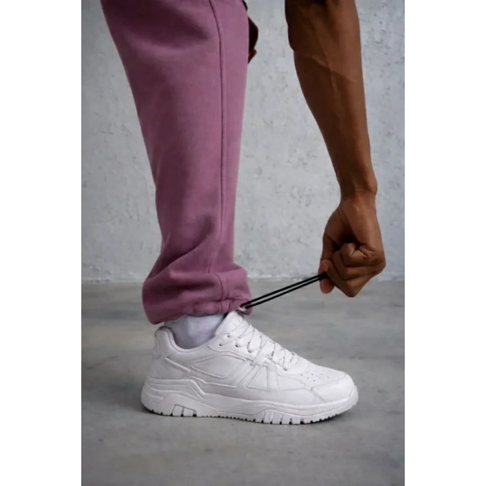 Erkek Baggy Alt Eşofman - Gül Kurusu