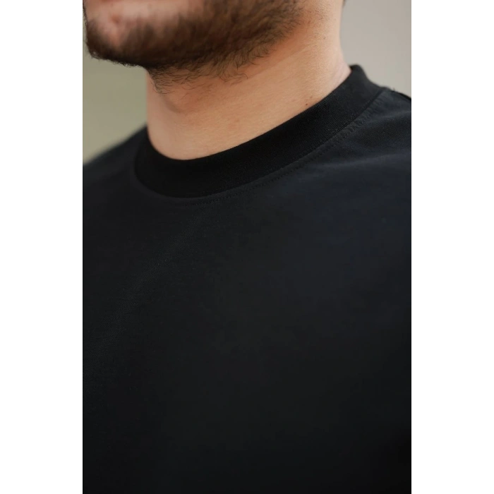 Erkek Basic Oversize Double Face Kumaş Kısa Kollu Tshirt