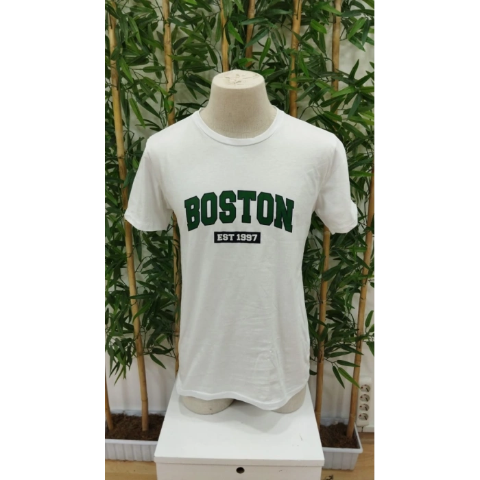 Erkek Boston Baskılı Süprem T-shirt