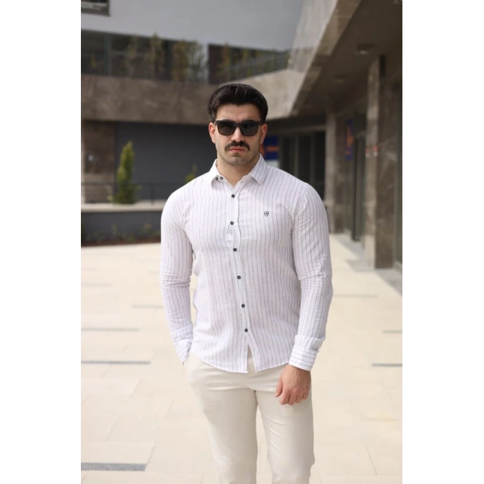 Erkek çizgi Desenli Gömlek
