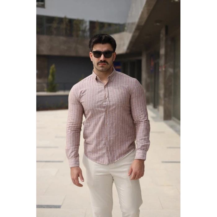 Erkek çizgi Desenli Gömlek