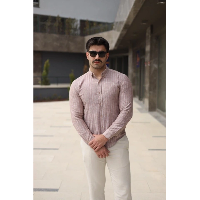 Erkek çizgi Desenli Gömlek