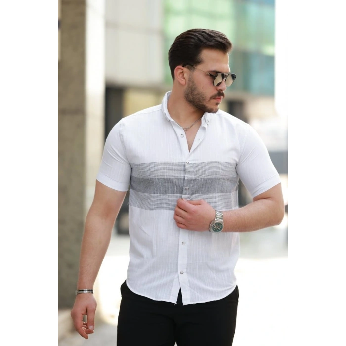 Erkek Desenli Kısa Kollu Gömlek