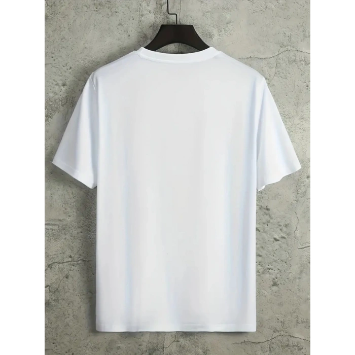 Erkek Kısa Kollu Bisiklet Yaka Baskılı Süprem Tişört