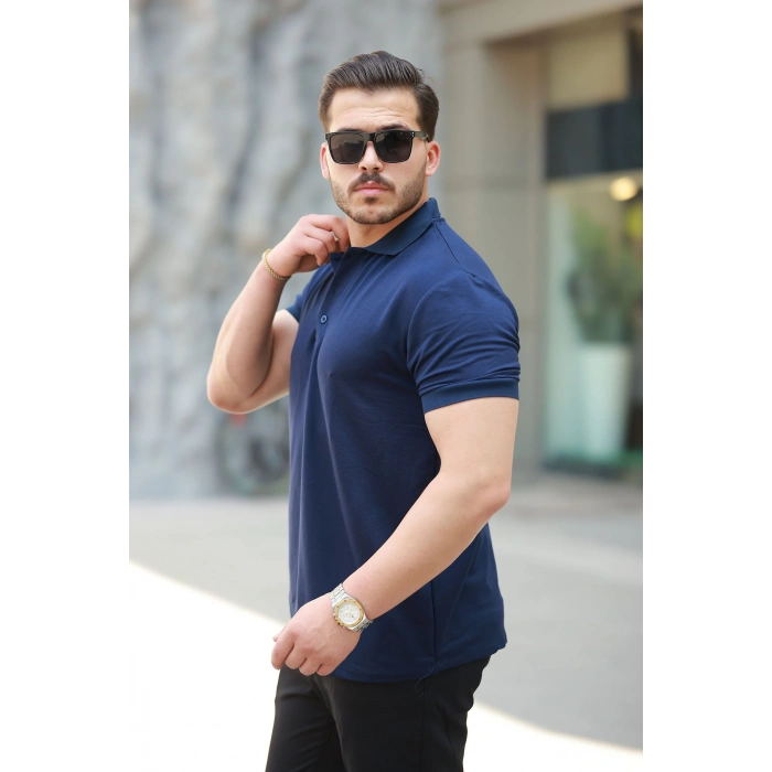 Erkek Kısa Kollu Yakalı Viskon Iki Iplik Erkek Tişört