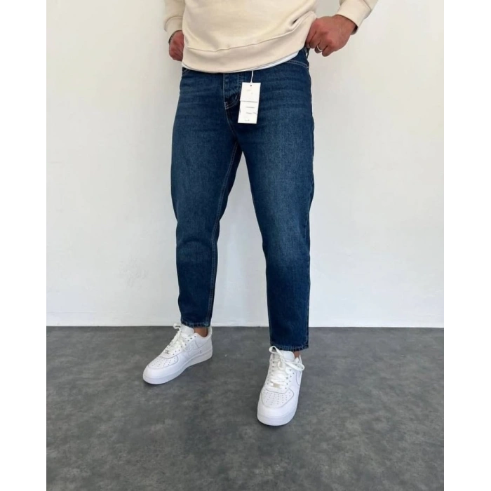 Erkek Lacivert Mom Jean 