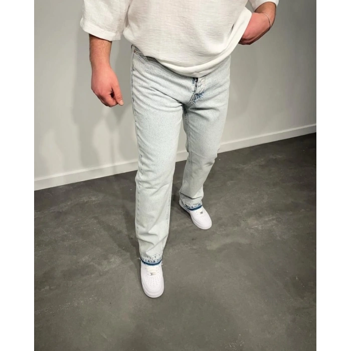 Erkek Paça Detaylı Baggy Jean