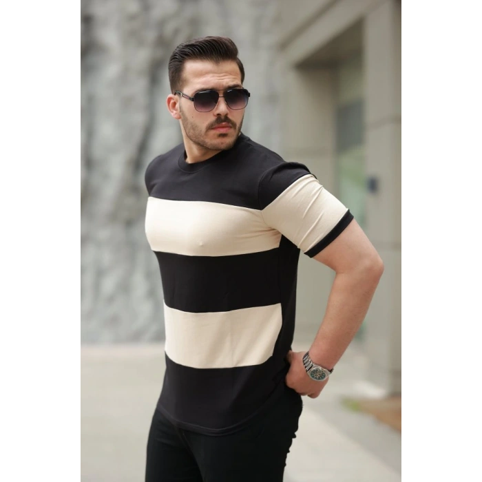 Erkek Parçalı Renk Kısa Kollu Tişört