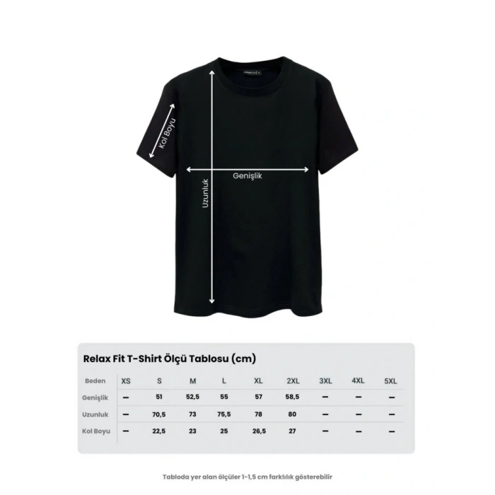 Erkek Relax Fit Bisiklet Yaka %100 Pamuk Rahat Kesim Basic Tişört