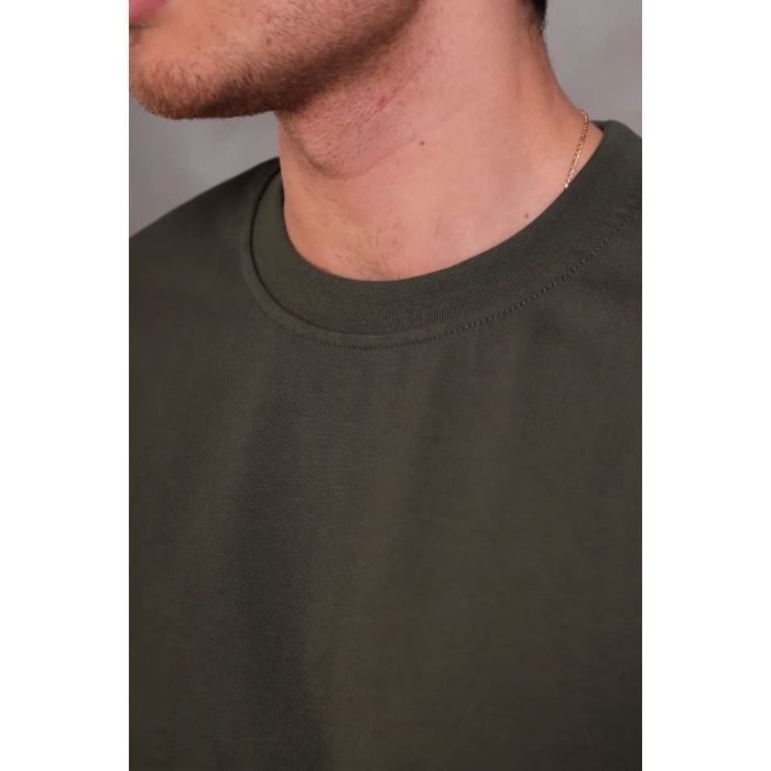 Erkek Relax Fit Bisiklet Yaka %100 Pamuk Rahat Kesim Basic Tişört