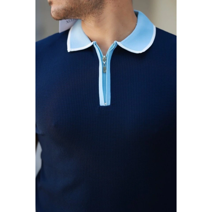 Erkek Renkli Yaka Kısa Kollu Tişört