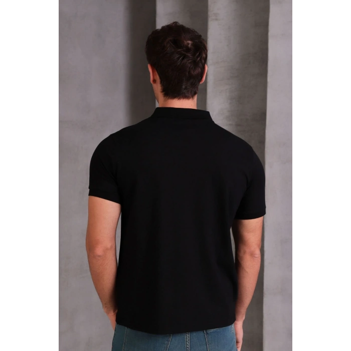 Erkek Slim Fit Pamuklu Yumuşak Doku Nefes Alan Kumaş Yakalı Tişört