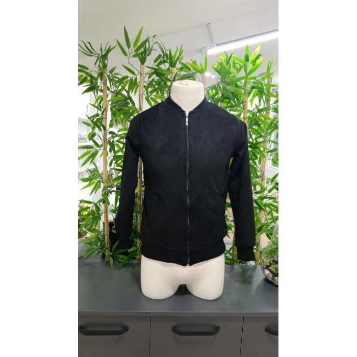 Erkek önden Fermuarlı Içi Astarlı Süet Ceket