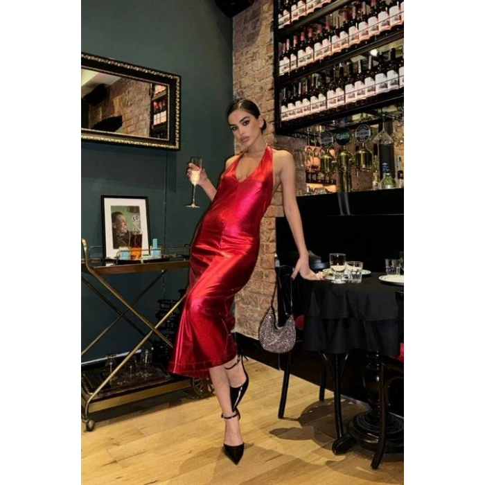 Felicia Sırt Dekolteli Elbise 2583-08