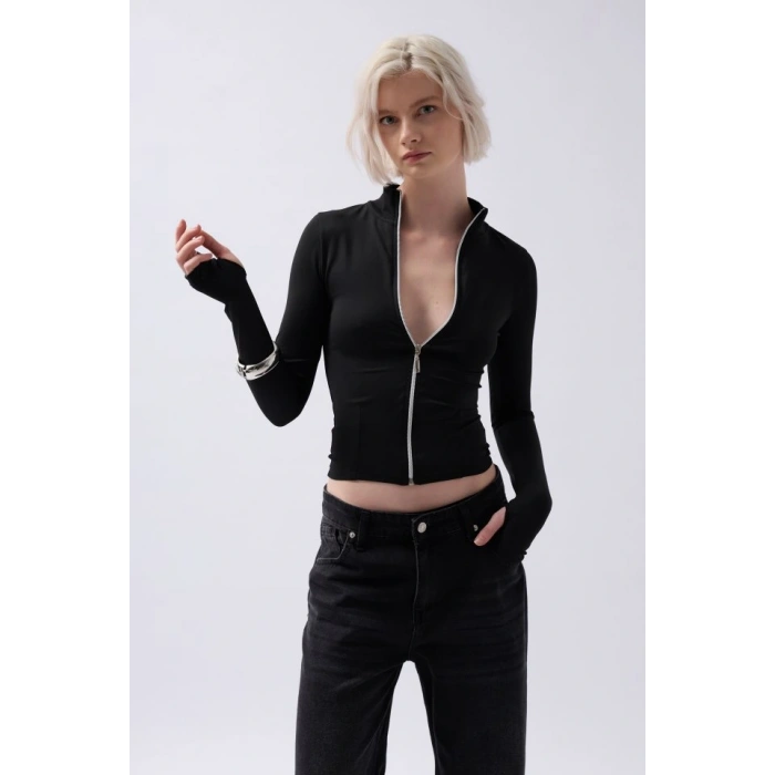 Fermuar Detaylı Bluz