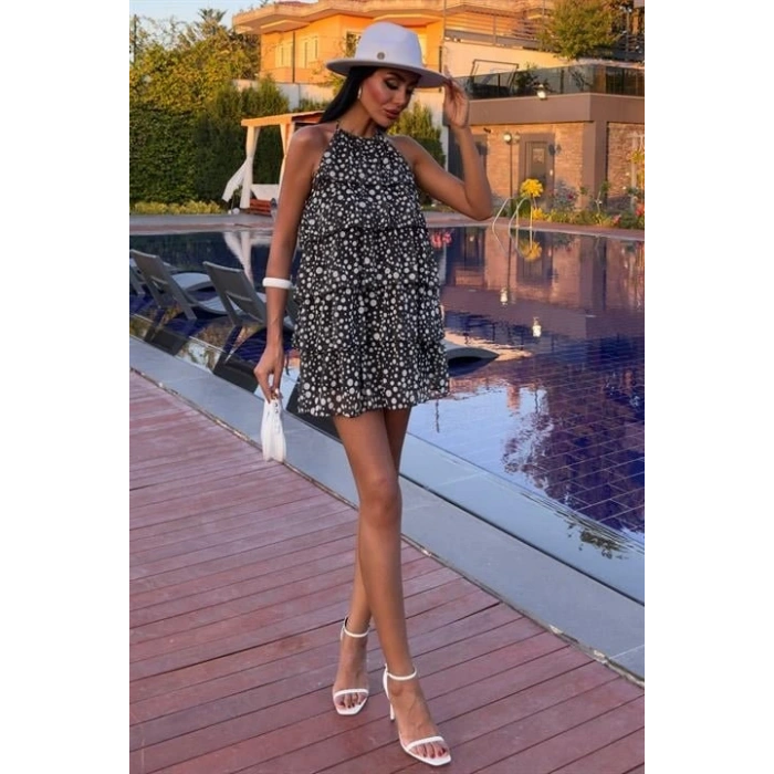 Fırfırlı Şifon Elbise 2905-08