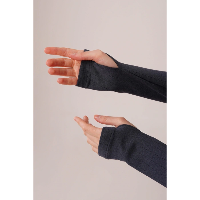 Fitilli Bluz Ve Pantolon Antrasit İkili Takım