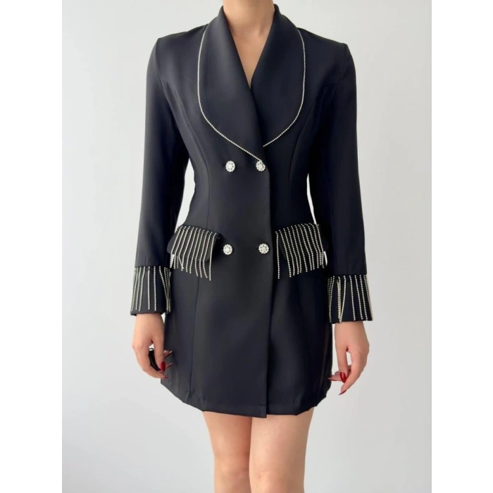Girona Taşlı Ceket Elbise