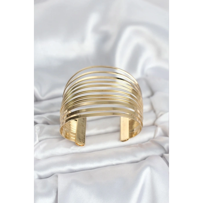 Gold Renk Pirinç Kaburga Model Kadın Bileklik