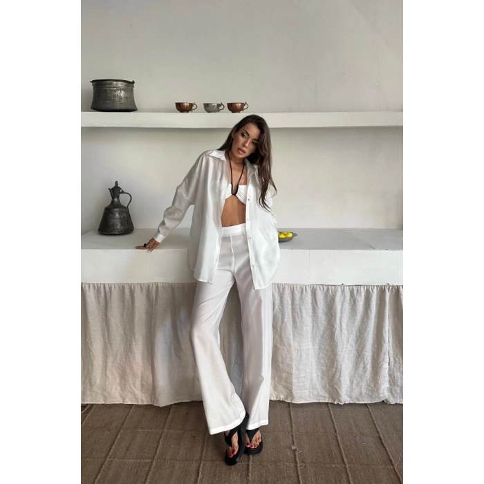 GÖMLEK - PANTOLON TAKIM - Beyaz