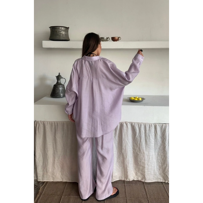 GÖMLEK - PANTOLON TAKIM - Lila