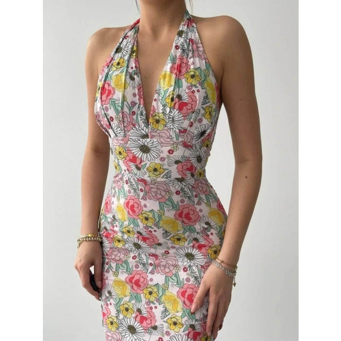 Greasa Boyundan Bağlamalı Elbise