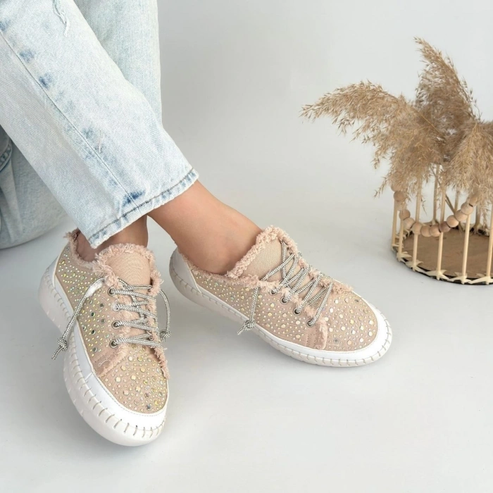 Guji Bej Kot Bağcıklı Spor Ayakkabı