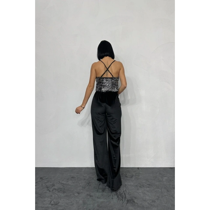 Gümüş Askılı Degaje Bluz