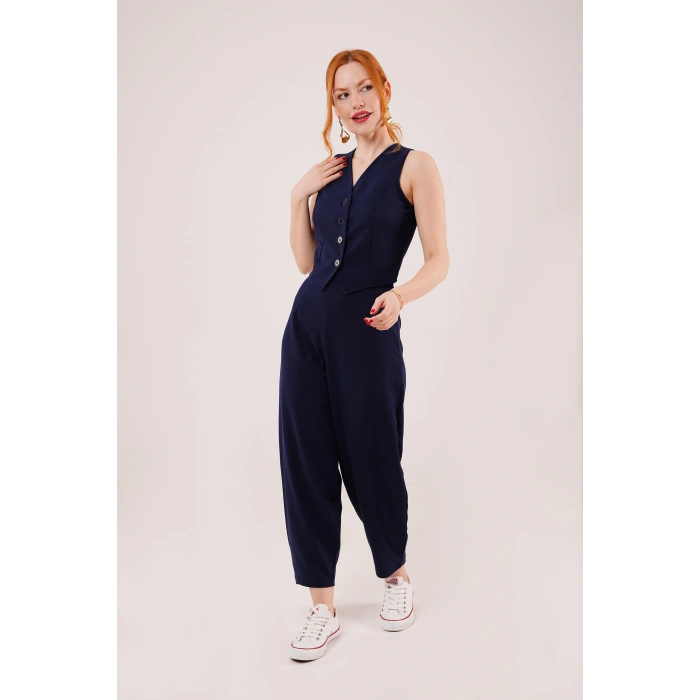 Havuç Kesim Lacivert Pantolon