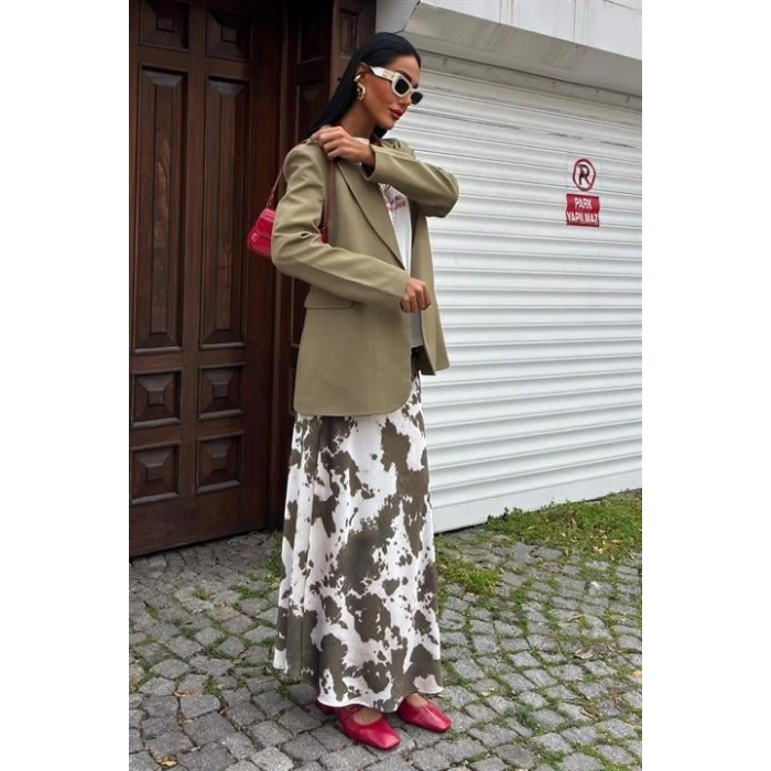 İnce Deri Kemerli Chanel Saten Etek 4050