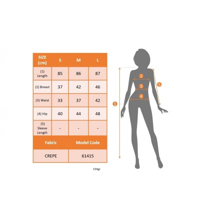 Kadın Askılı Derin V Yakalı Kuş Gözü Detaylı Janjan Krep Elbise