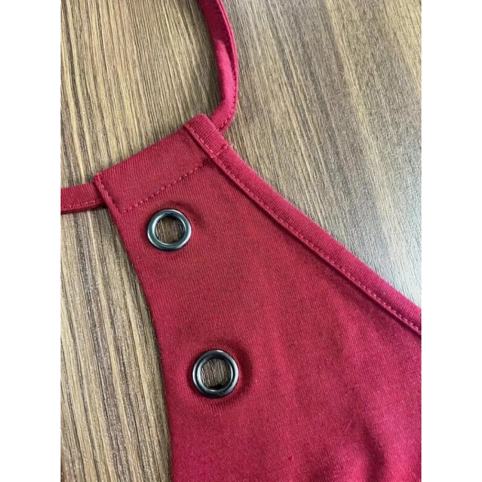 Kadın Askılı Kuş Gözü Ve Dekolte Detay Boyundan Bağlamalı Viskon Bluz