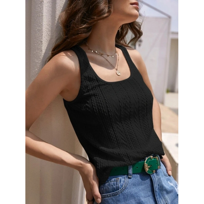 Kadın Askılı örgü Detay Bluz