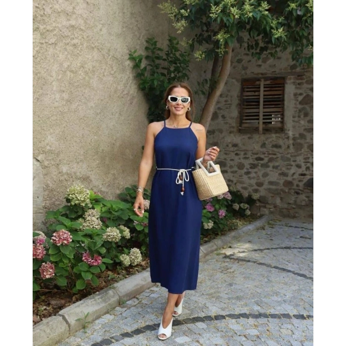 Kadın Kadın Omuz Askılı Kuşak Dahil Elbise