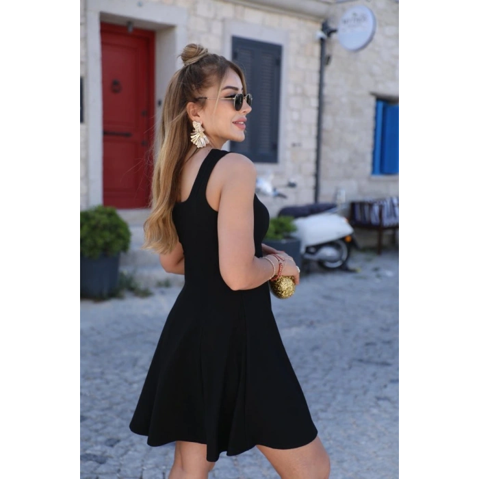 Kadın Kare Yaka Mini Elbise