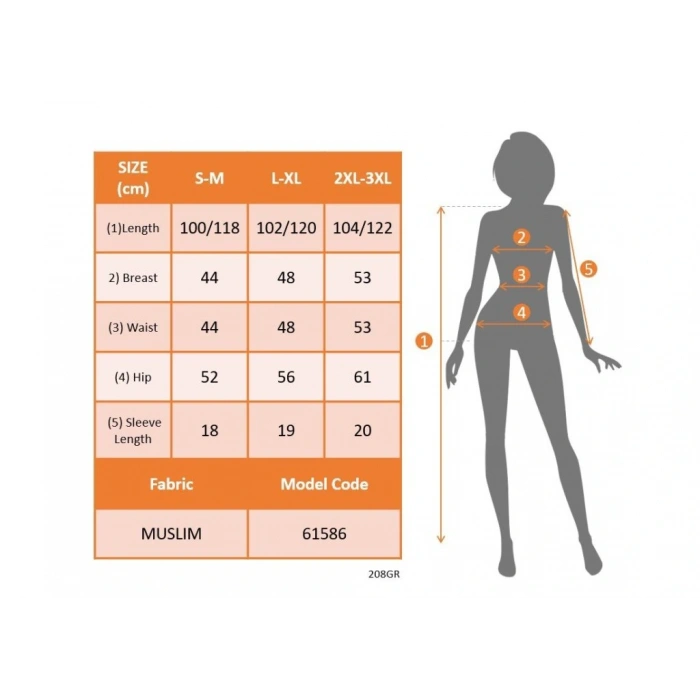 Kadın Kısa Kollu Bisiklet Yaka Düğme Detay Müslim Elbise
