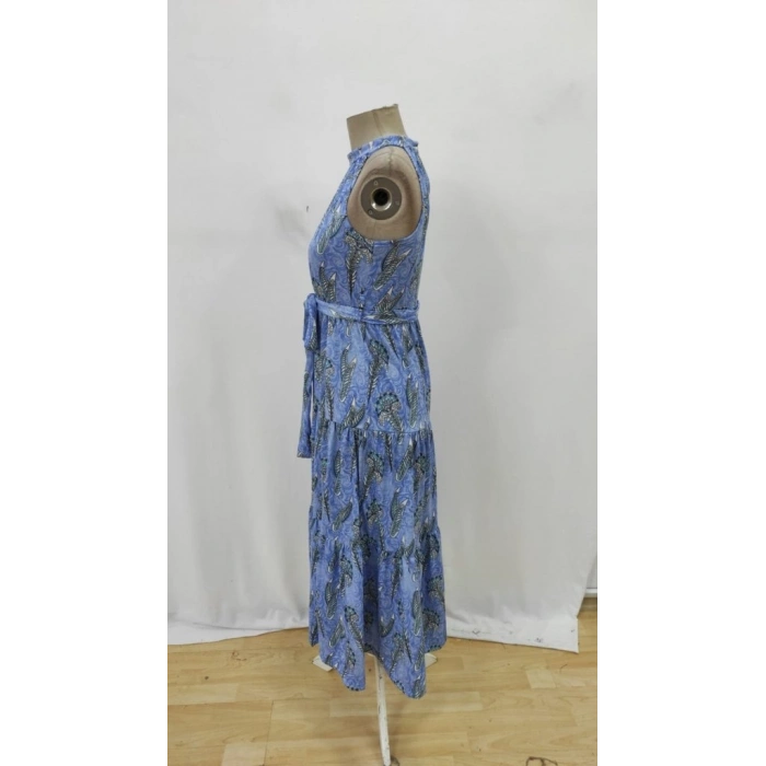 Kadın Omuzlardan Açık Boyundan Geçmeli Desenli Süprem Bluz