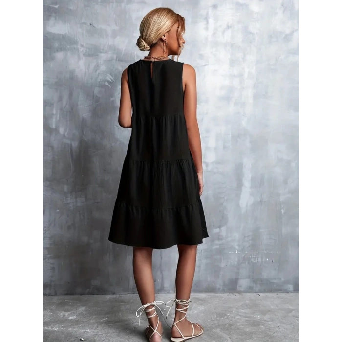 Kadın Sıfır Kol Bisiklet Yaka Aerobin Elbise