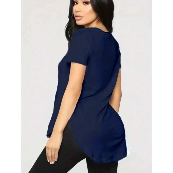 Kadın Türlü Viskon Kumaş Yırtmaç Detaylı Bluz