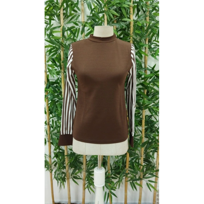 Kadın Uzun Kollu Balıkçı Yaka Bürümcük Bluz