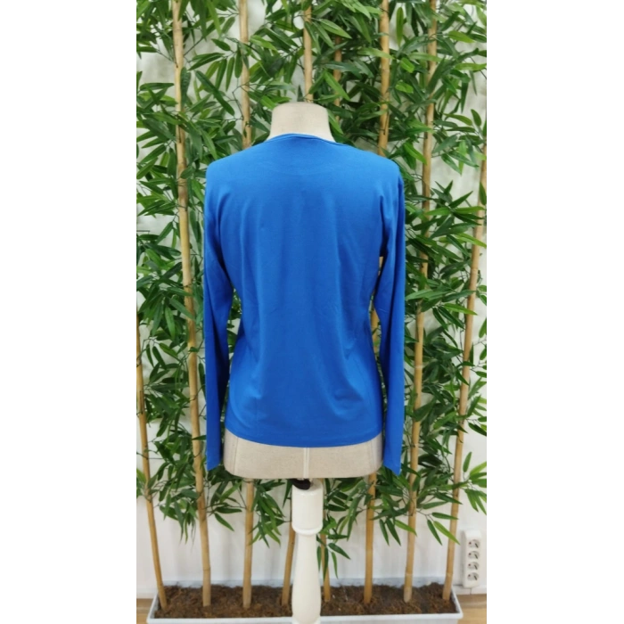 Kadın Uzun Kollu Bisiklet Yaka Ayçiçeği Desenli Viskon Bluz