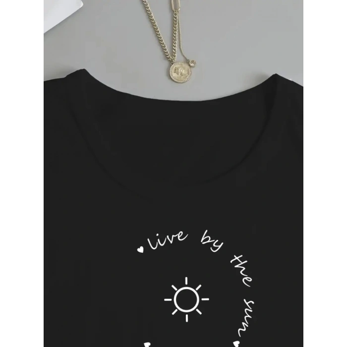 Kadın Uzun Kollu Bisiklet Yaka Desenli Viskon Bluz